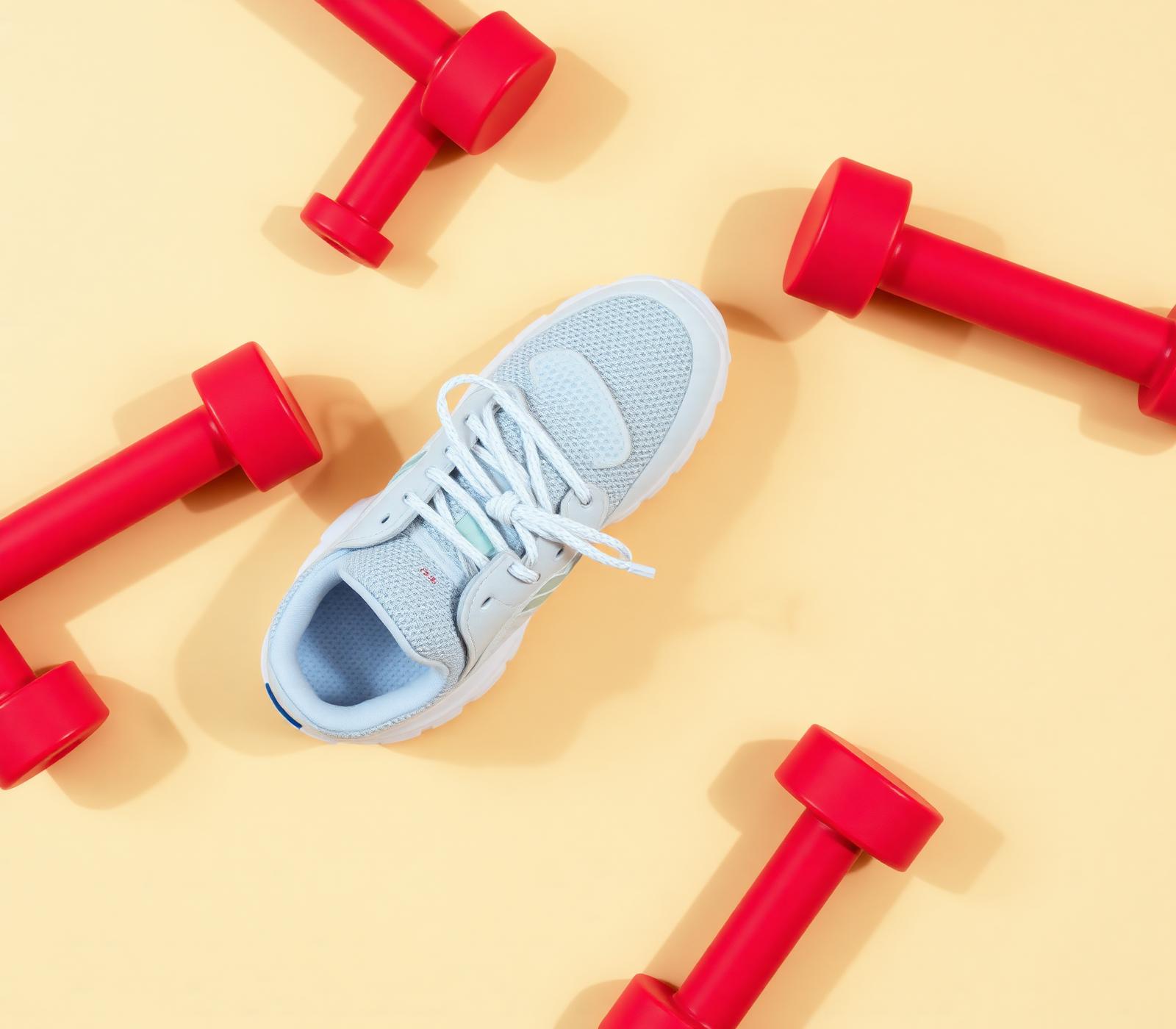 Athletic gear flat lay